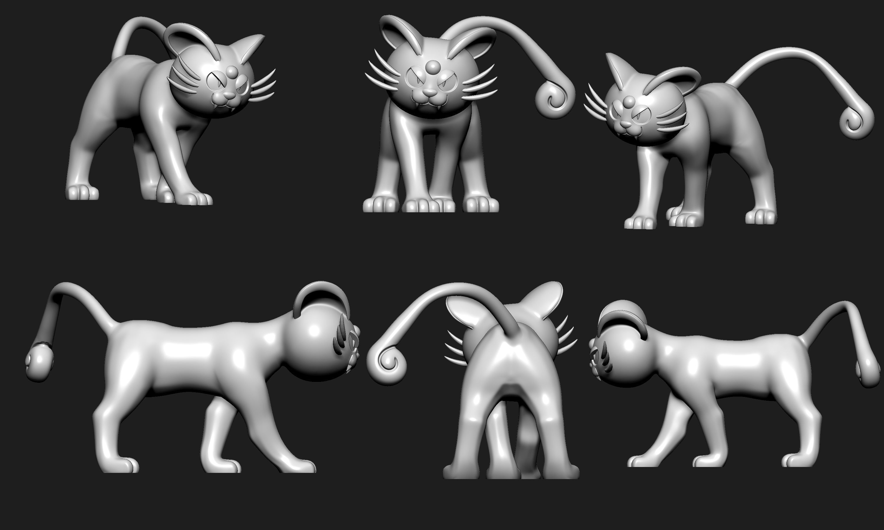 Pokemon - Alolan Persian with 2 poses 3D print model_4
