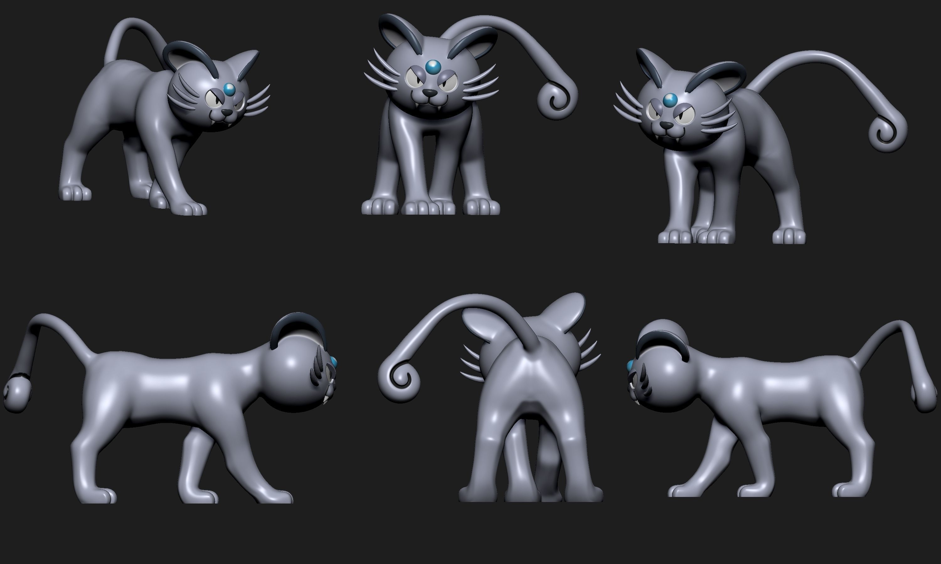 Pokemon - Alolan Persian with 2 poses 3D print model_2
