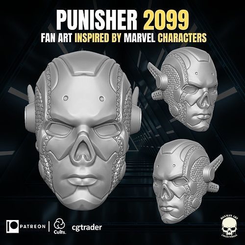 Punisher 2099 Fan Art 3D printable File For Action Figures 3D print model
