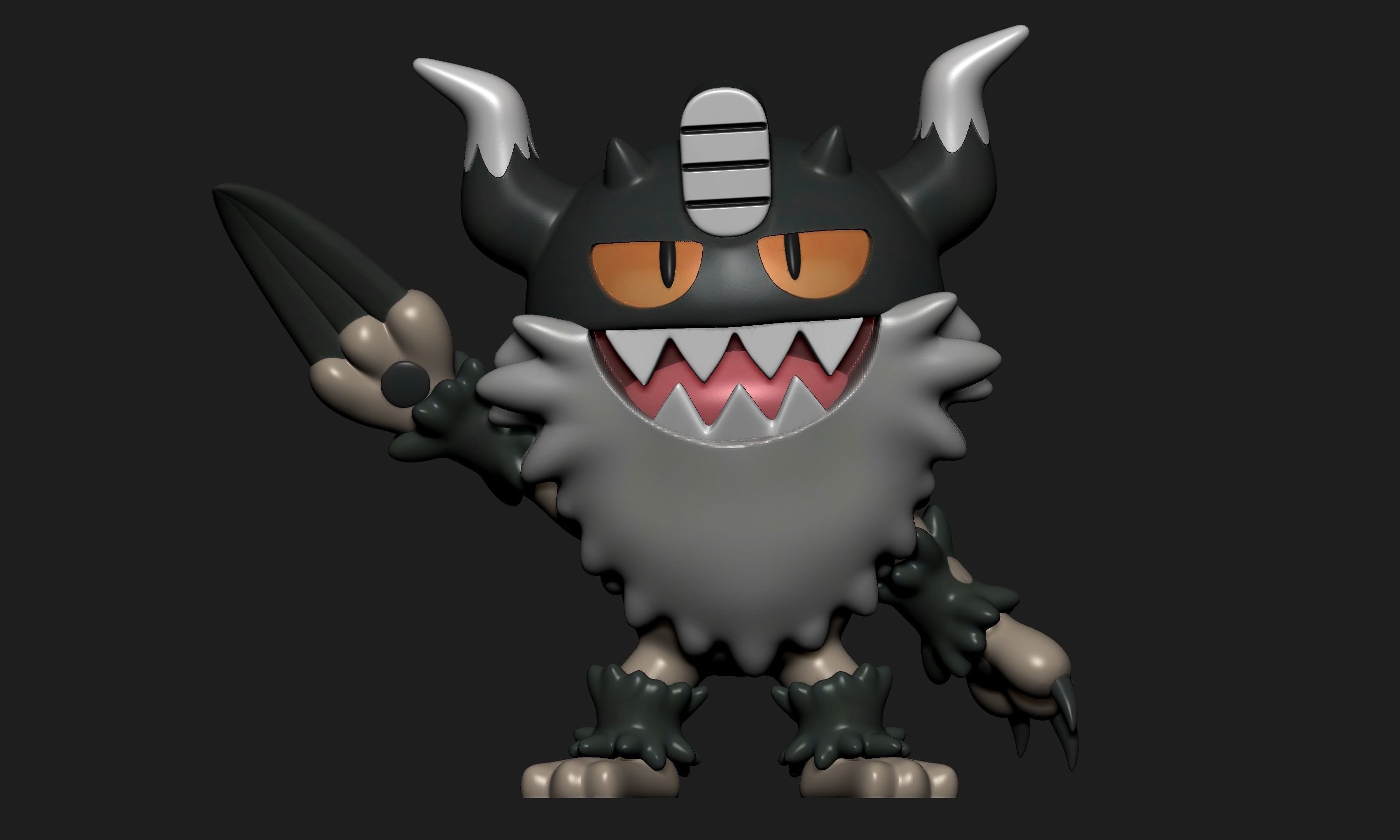 Pokemon - Galarian Meowth and Perrserker with 2 poses 3D print model_9