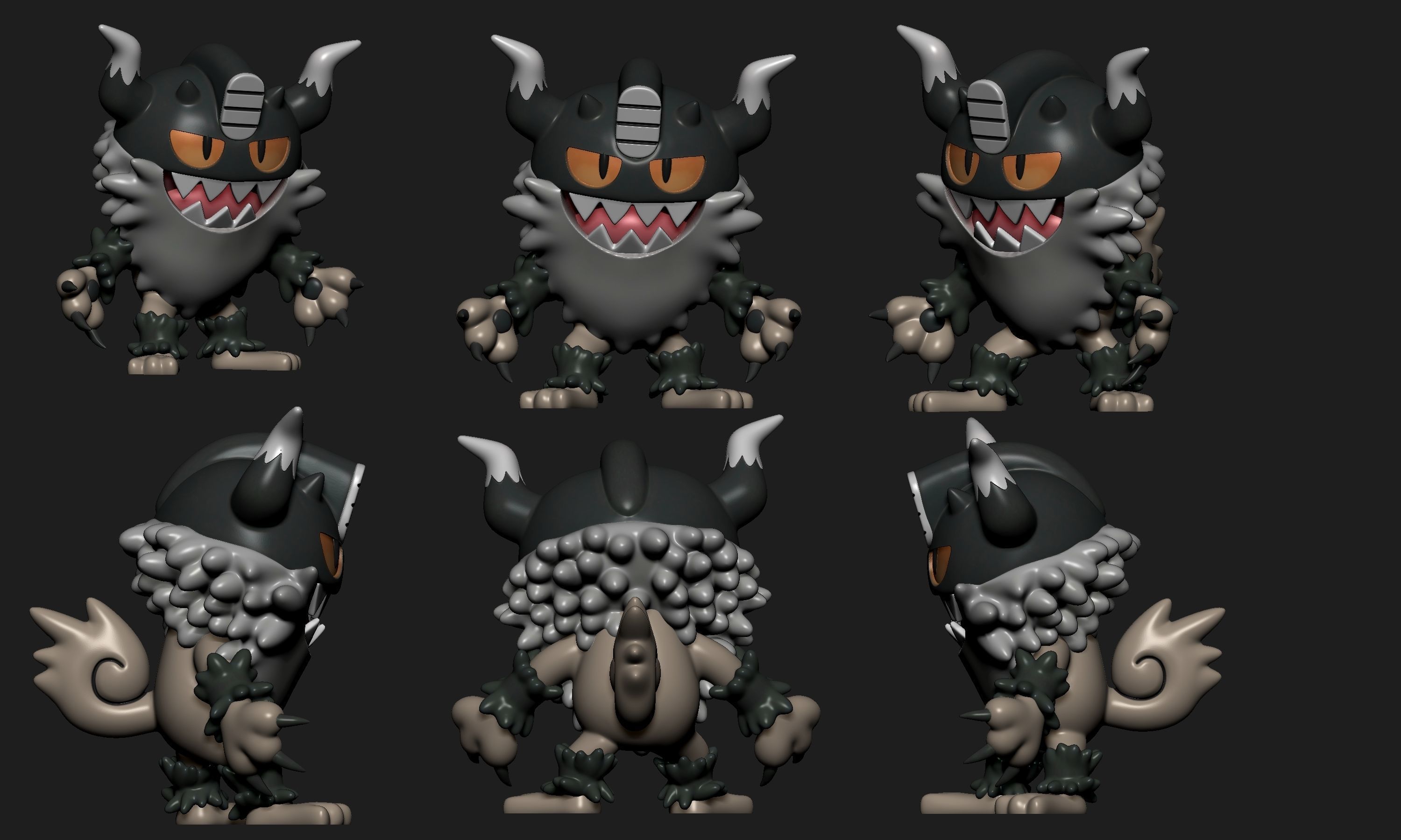 Pokemon - Galarian Meowth and Perrserker with 2 poses 3D print model_8