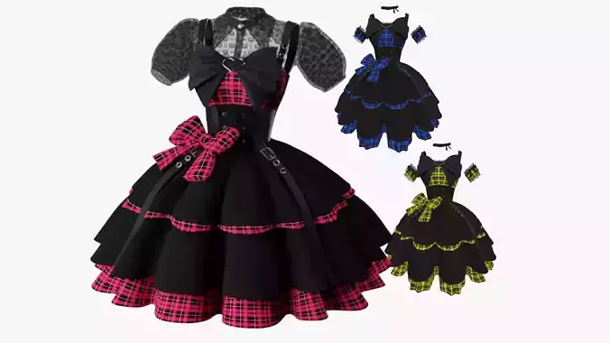 Lolita Dress V6 Low-poly 3D model