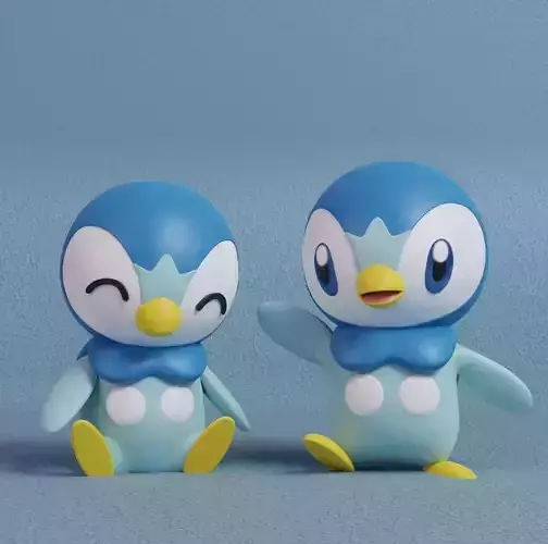 Pokemon - Piplup with 2 poses 3D print model