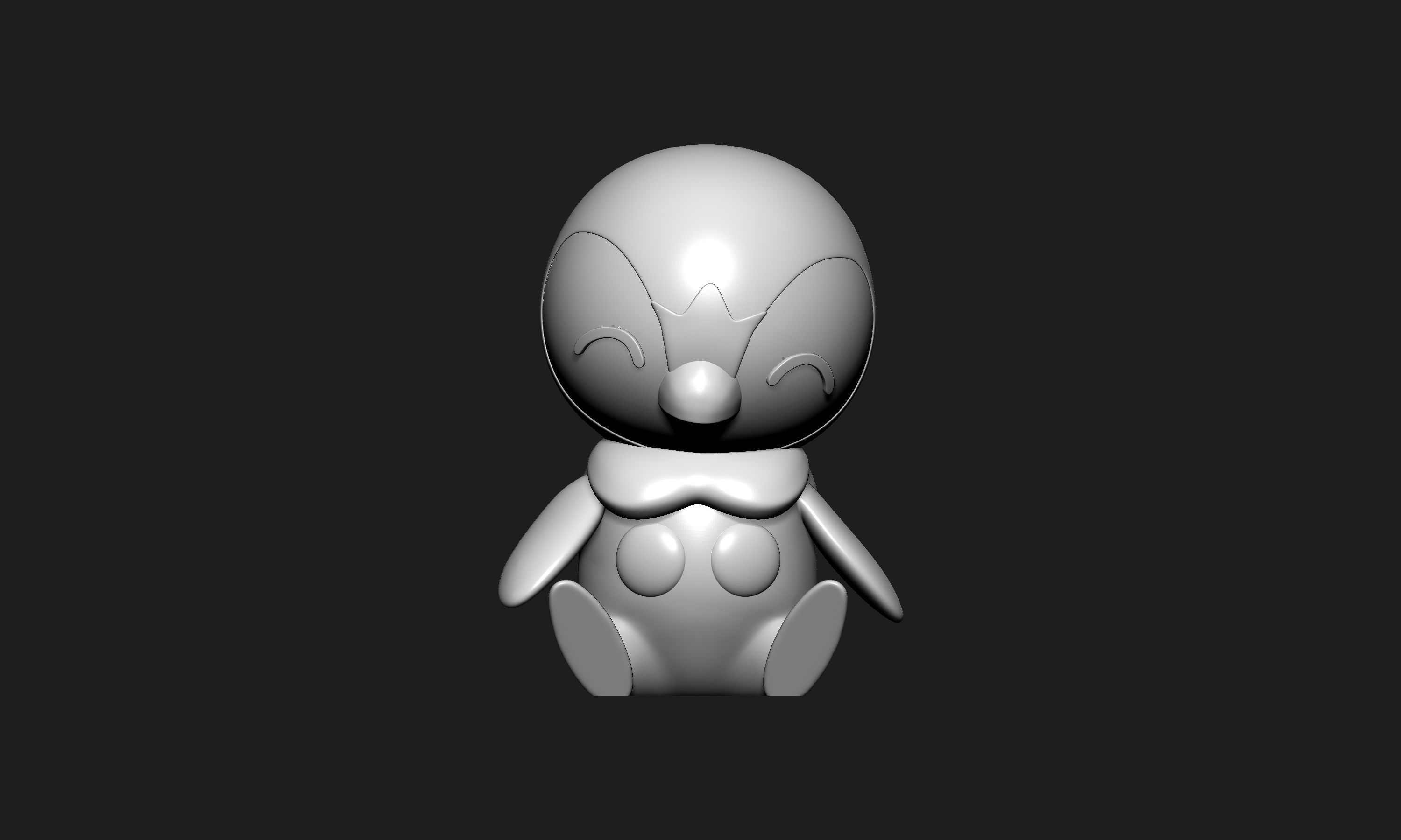 Pokemon - Piplup with 2 poses 3D print model_3