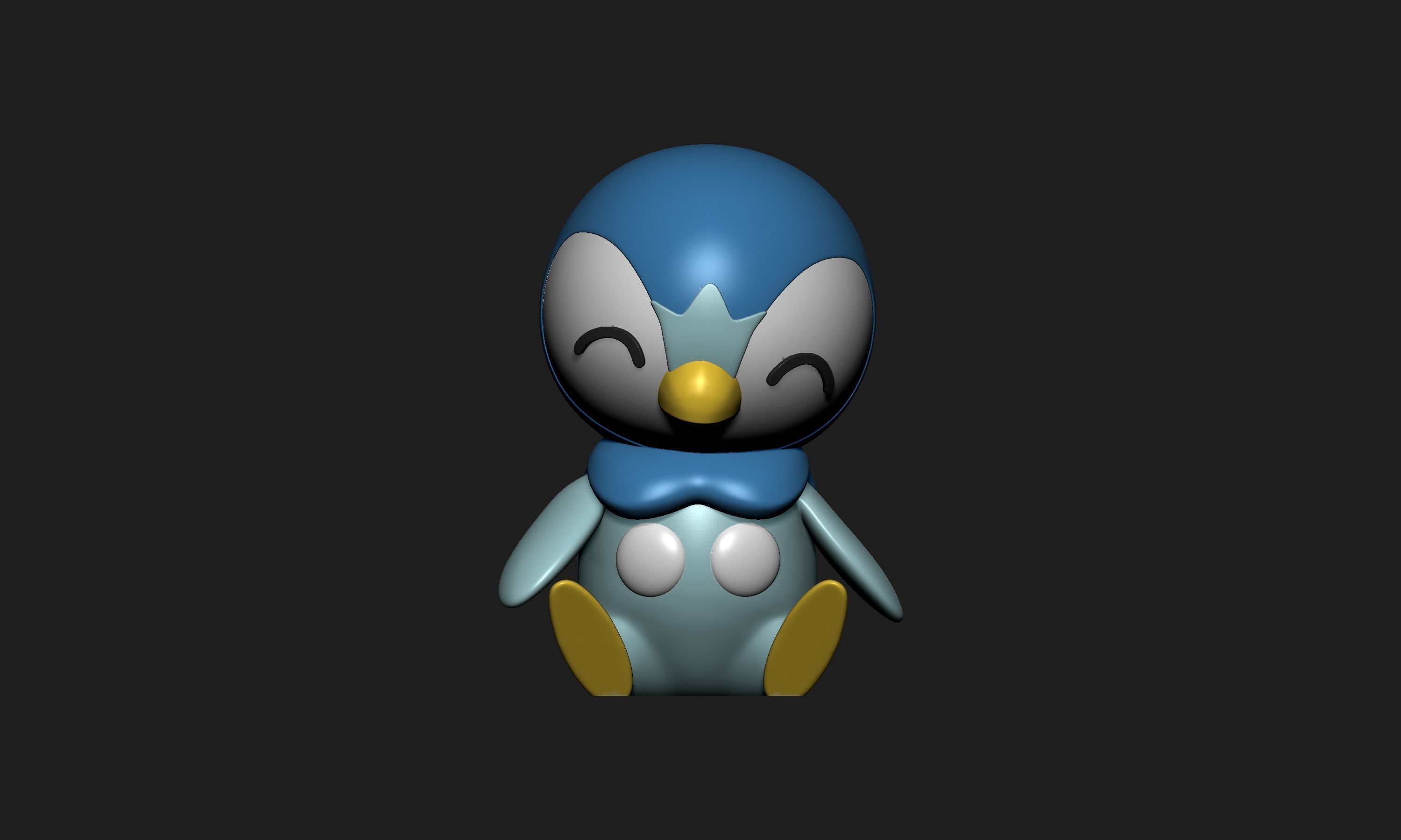 Pokemon - Piplup with 2 poses 3D print model_1