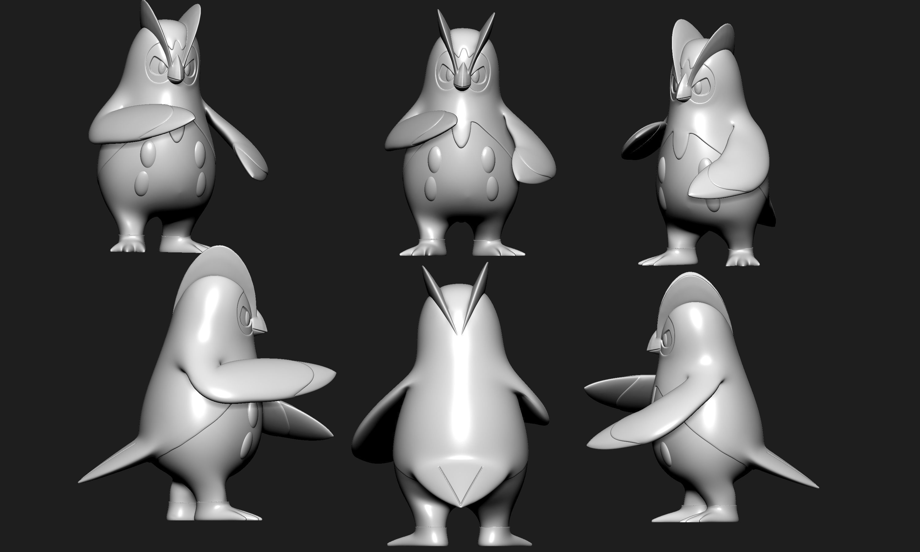 Pokemon - Prinplup with 2 poses 3D print model_8
