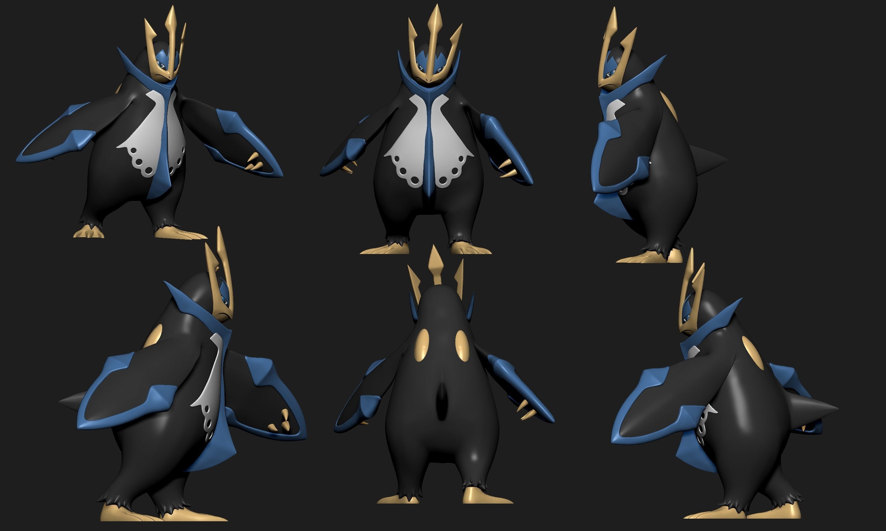 Pokemon - Empoleon with 2 poses 3D print model_6