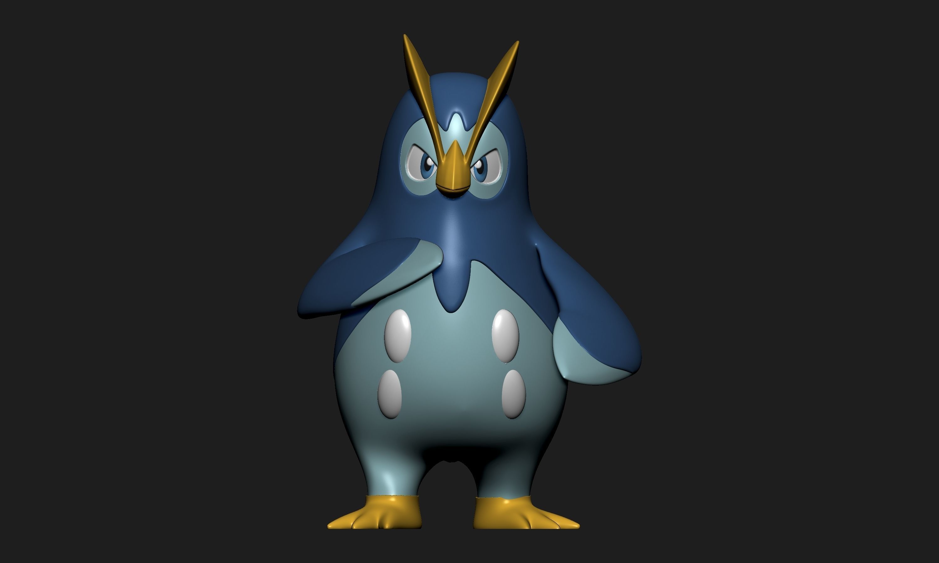 Pokemon - Piplup Prinplup and Empoleon with 2 poses 3D print model_10