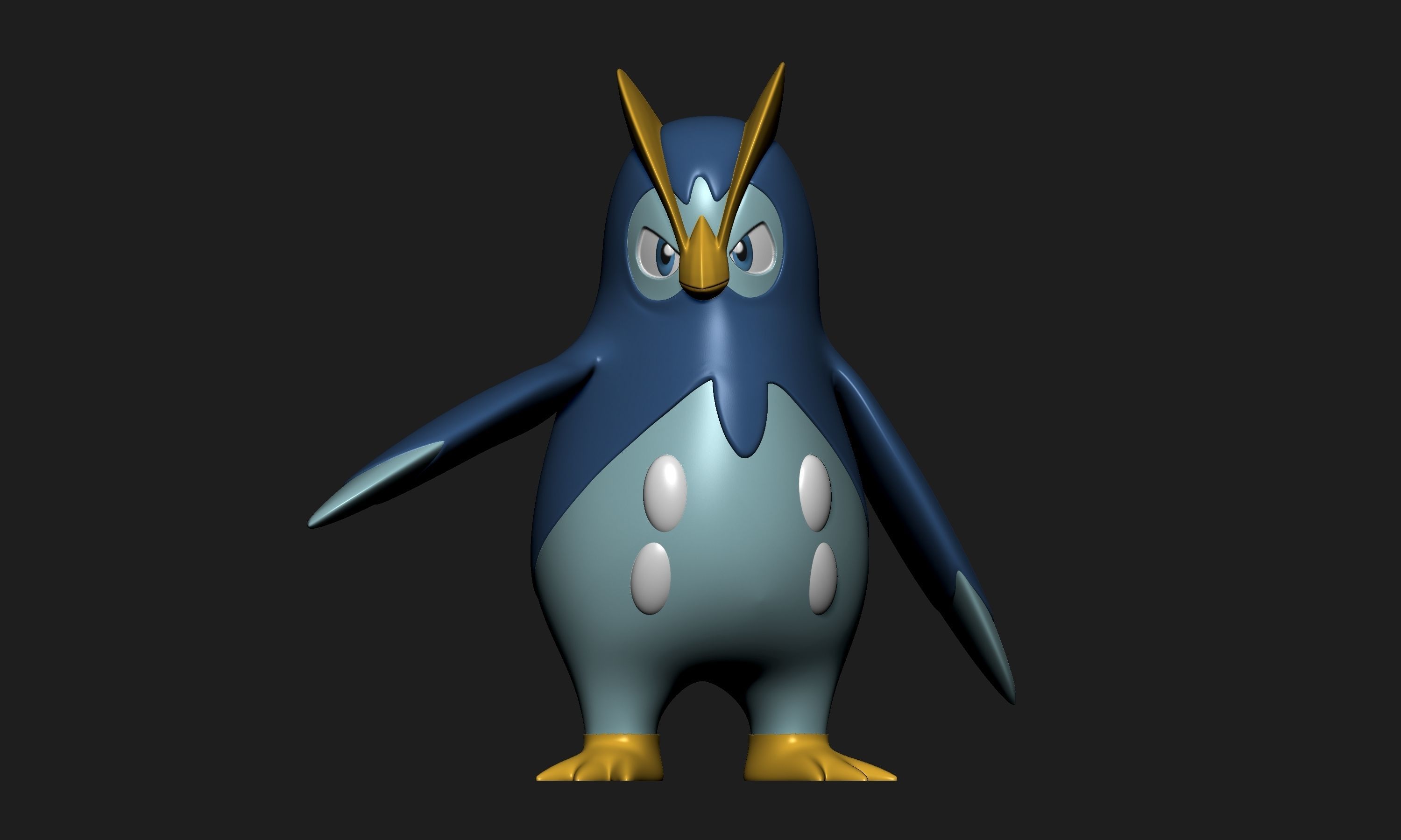 Pokemon - Piplup Prinplup and Empoleon with 2 poses 3D print model_8