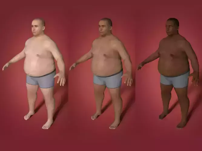 Fat Man -- 3 Skin Textures -- Rigged