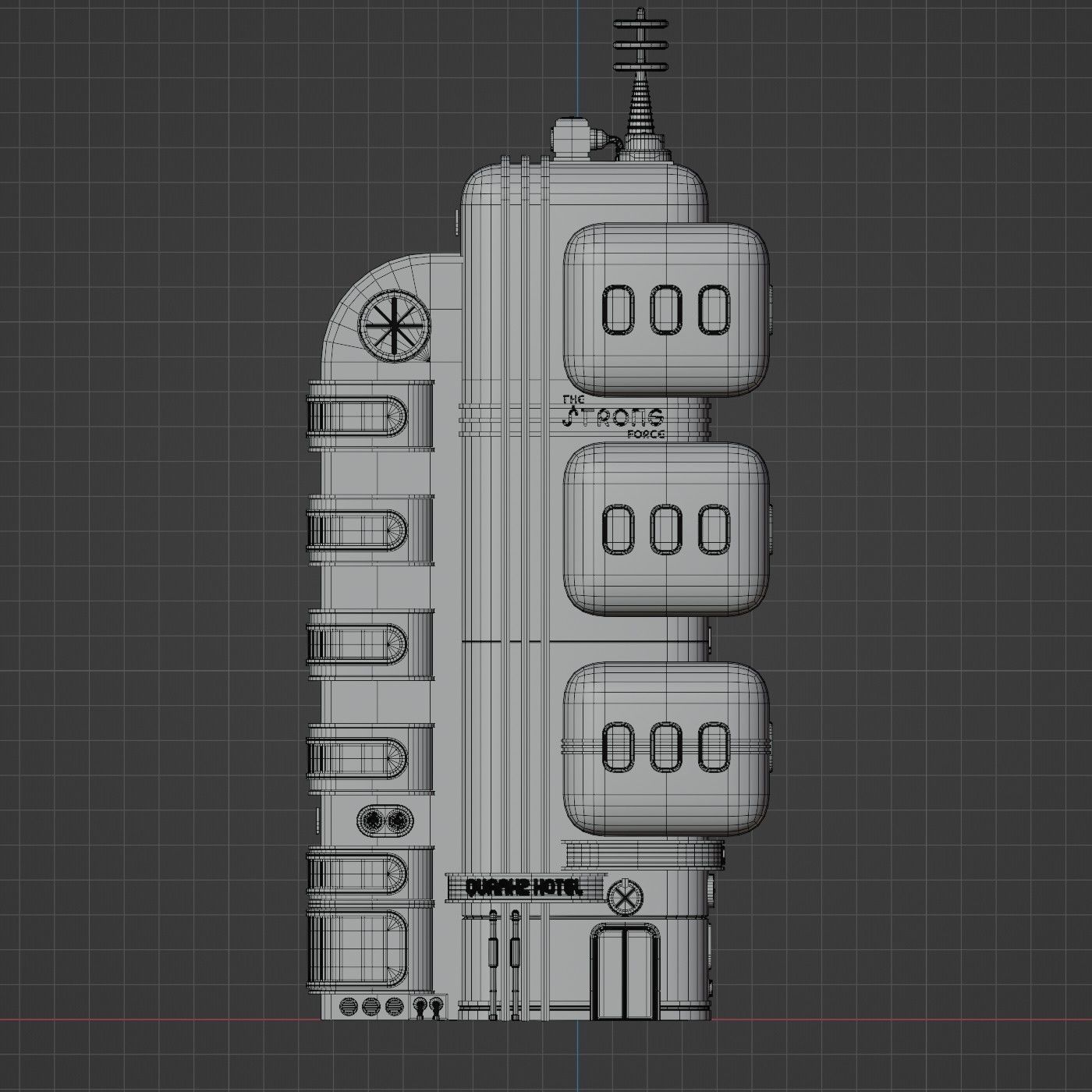 SCIFI ATOMPUNK BUILDING 01 Low-poly 3D model_13