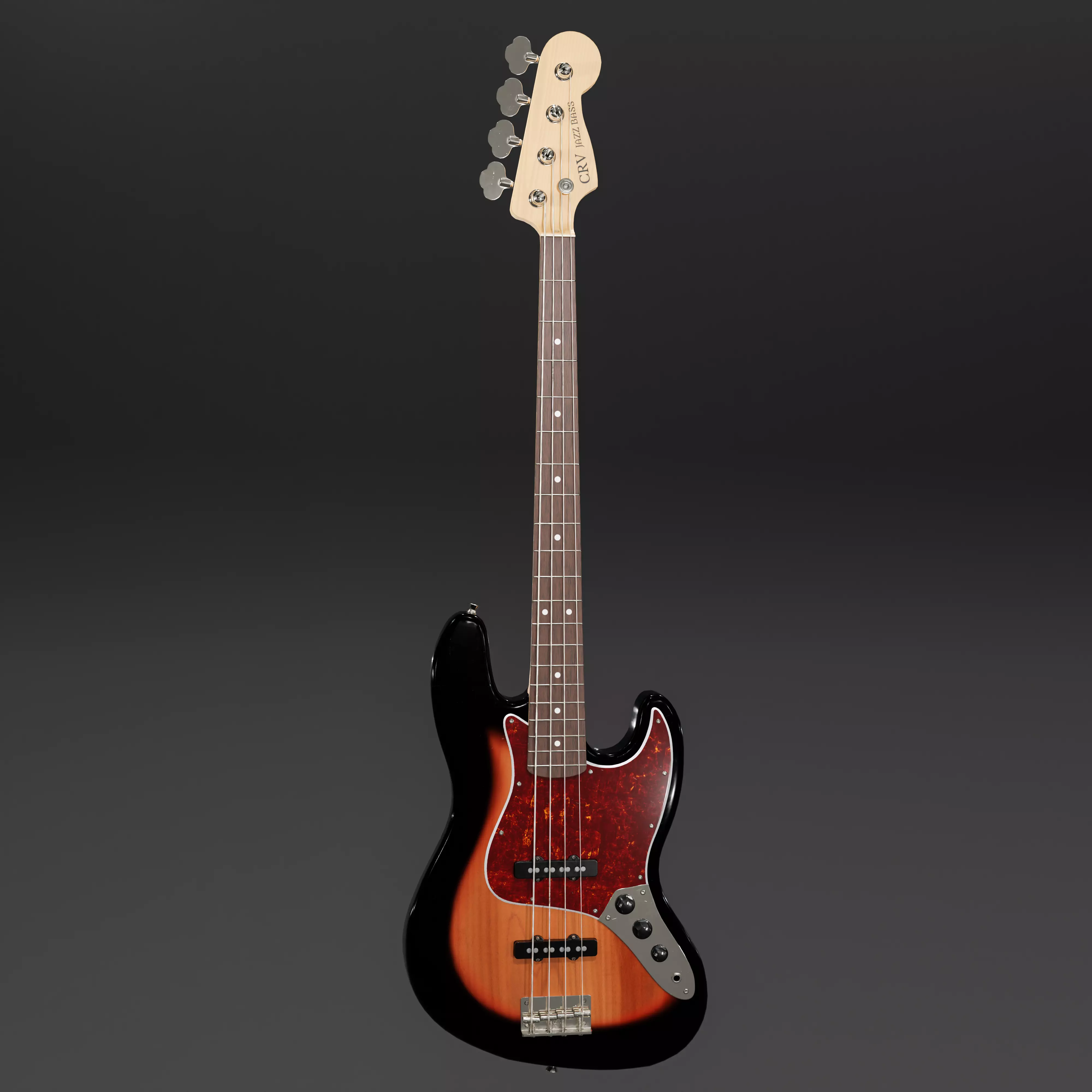 Jazz Bass - 3 Tone Sunburst 3D model_0
