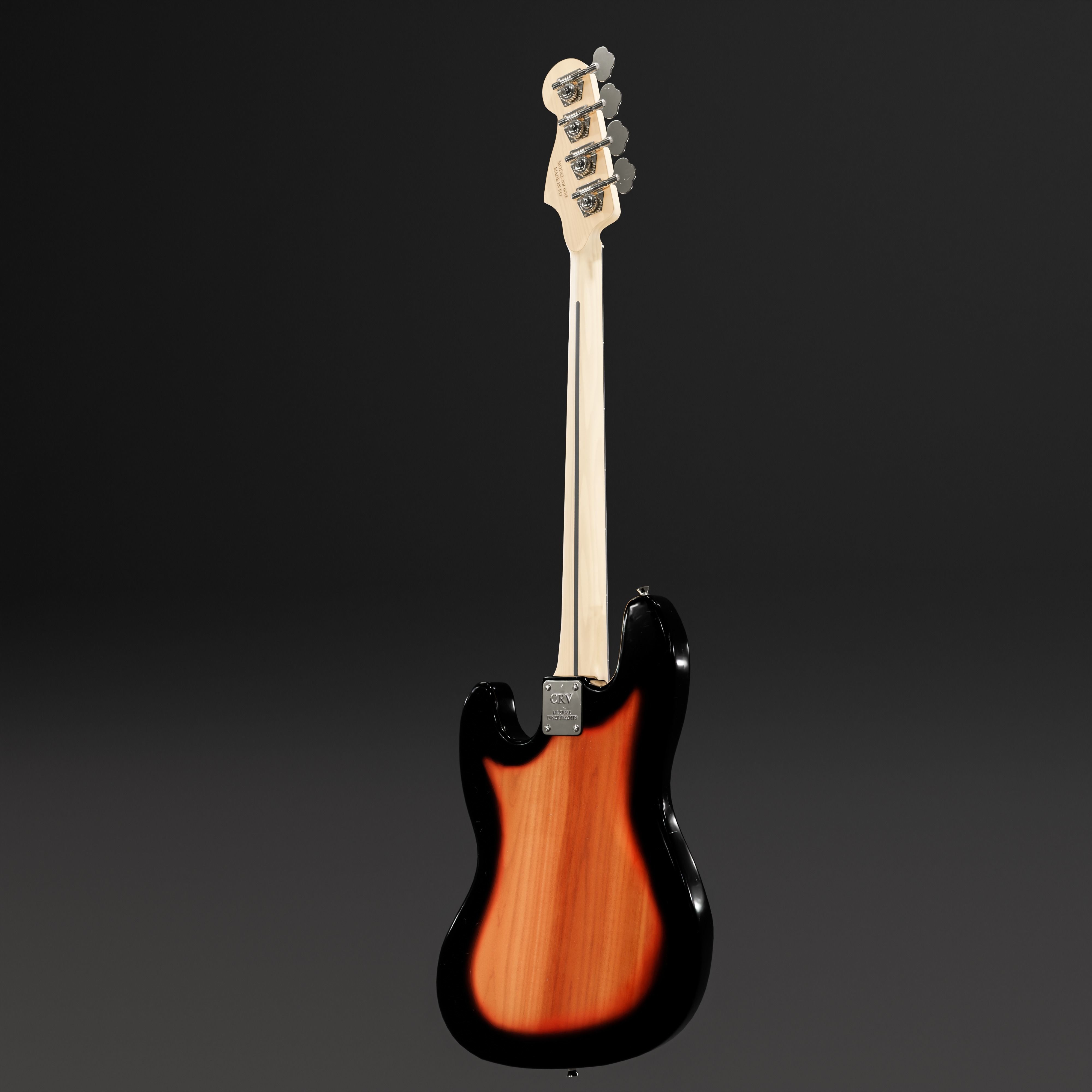 Jazz Bass - 3 Tone Sunburst 3D model_2