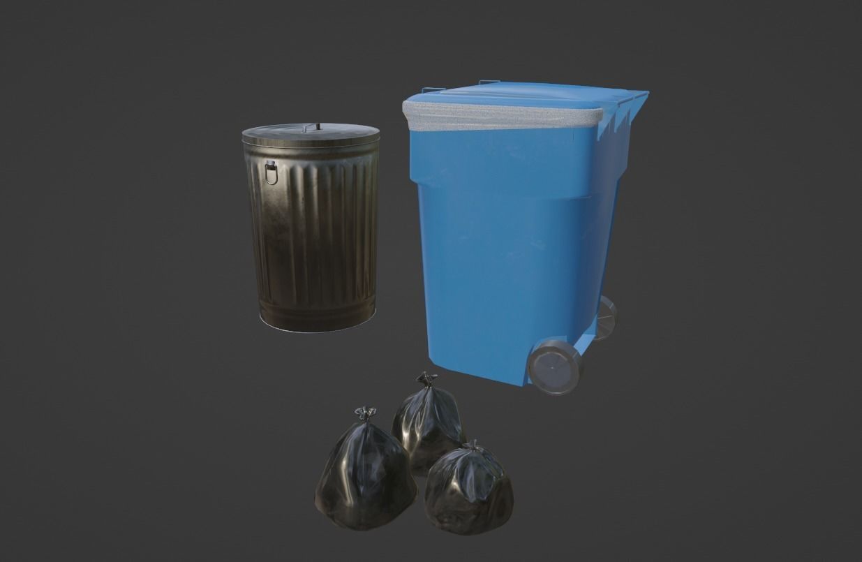 Pack os Trashs Low-poly 3D model_6