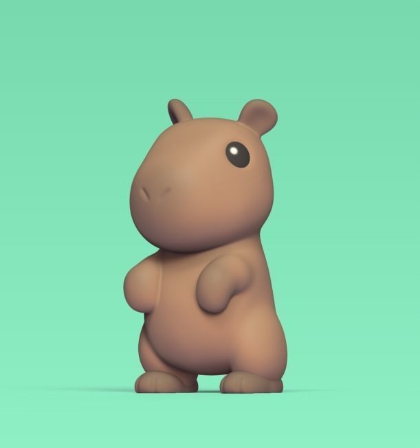 Capybara Standing 3D print model_1