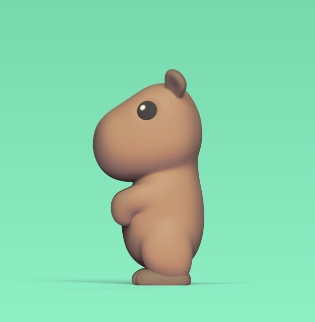 Capybara Standing 3D print model_2