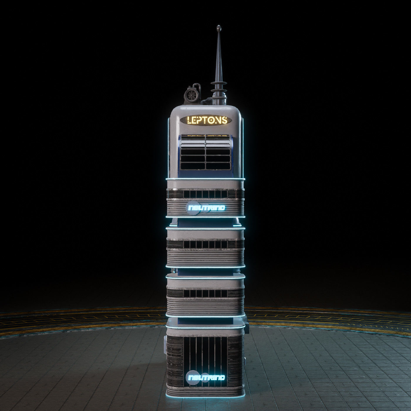 SCIFI ATOMPUNK BUILDING 03 Low-poly 3D model_8