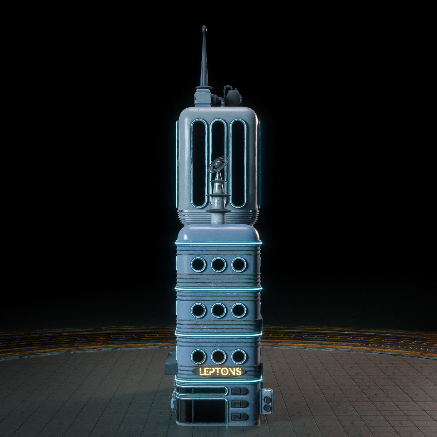 SCIFI ATOMPUNK BUILDING 03 Low-poly 3D model_4