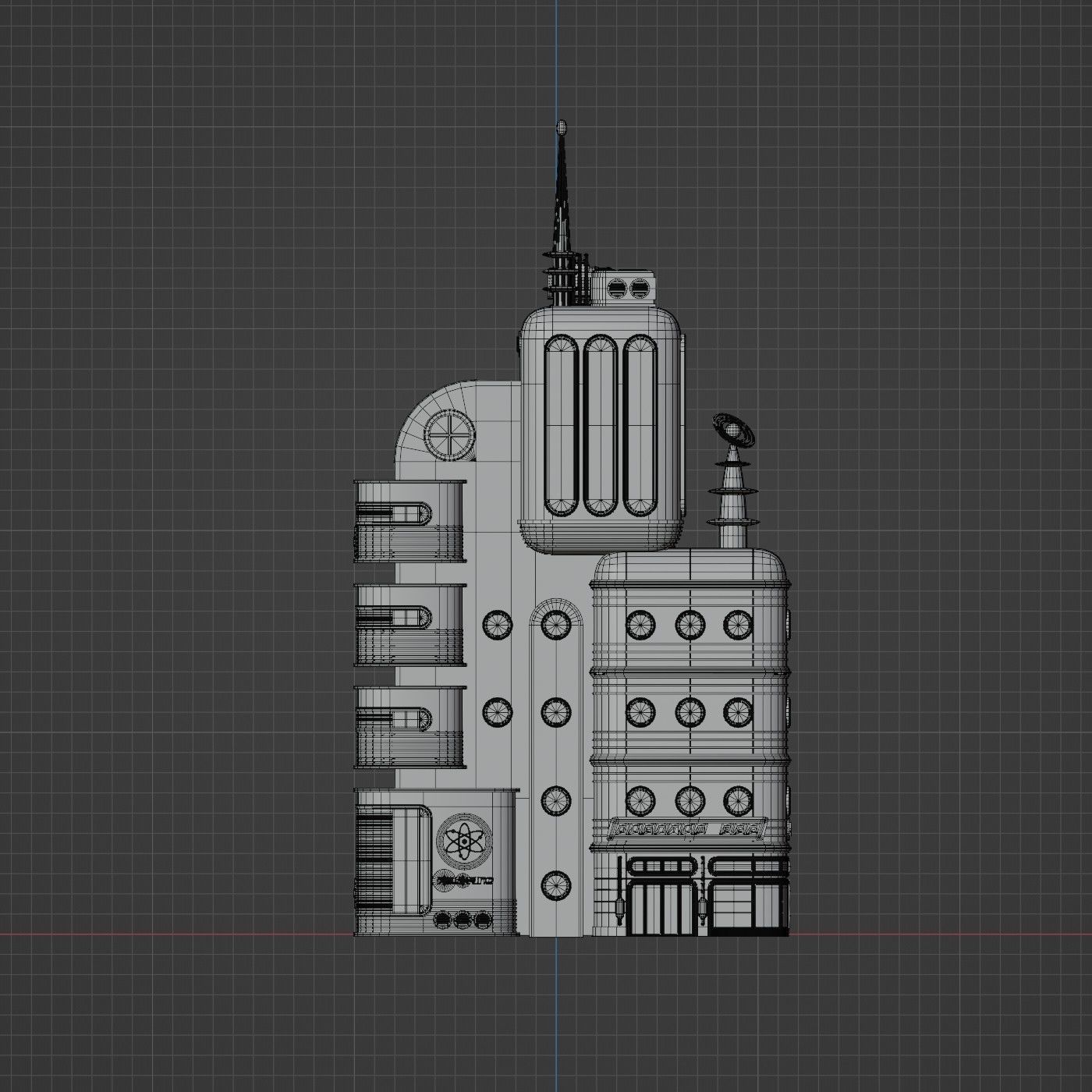 SCIFI ATOMPUNK BUILDING 03 Low-poly 3D model_12