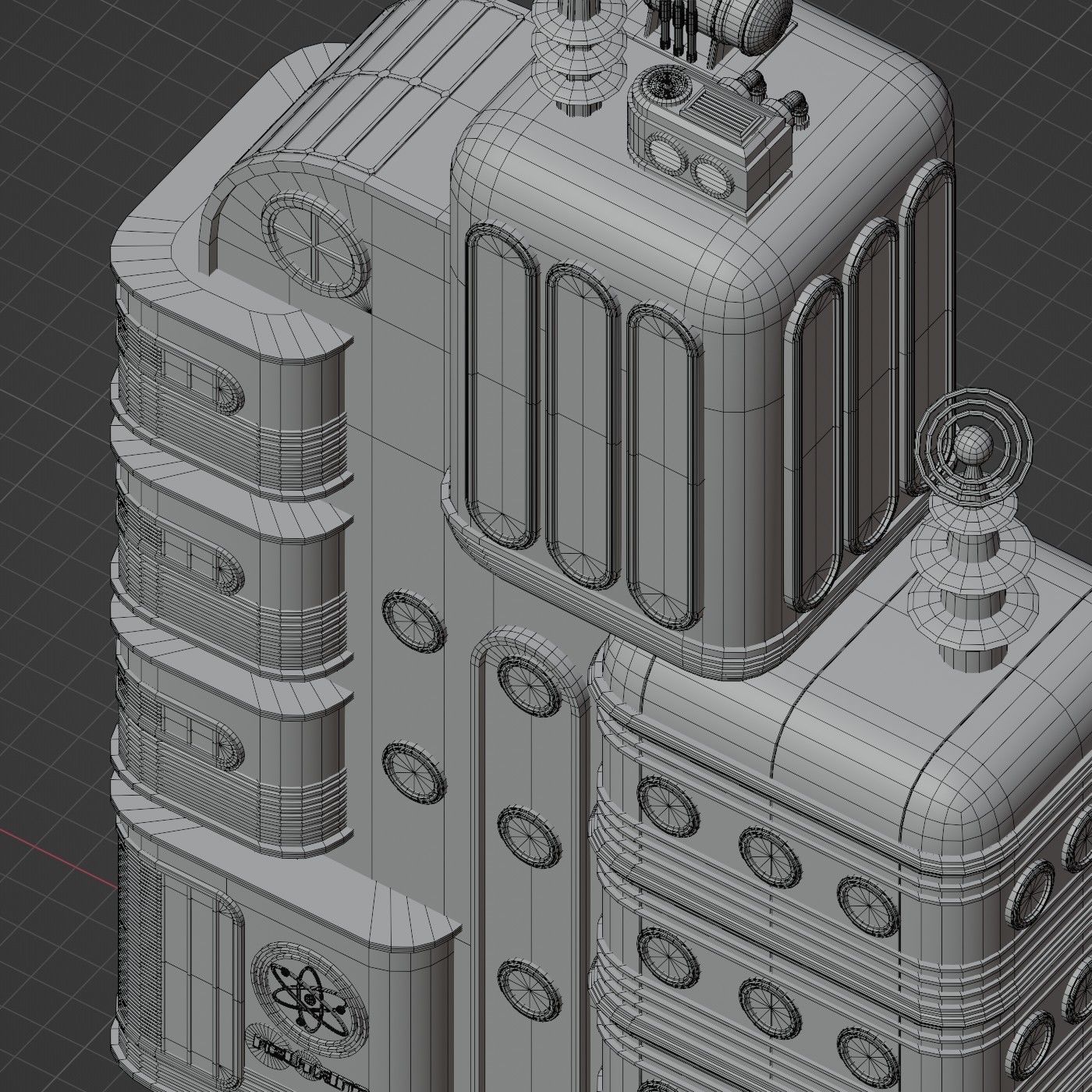 SCIFI ATOMPUNK BUILDING 03 Low-poly 3D model_13