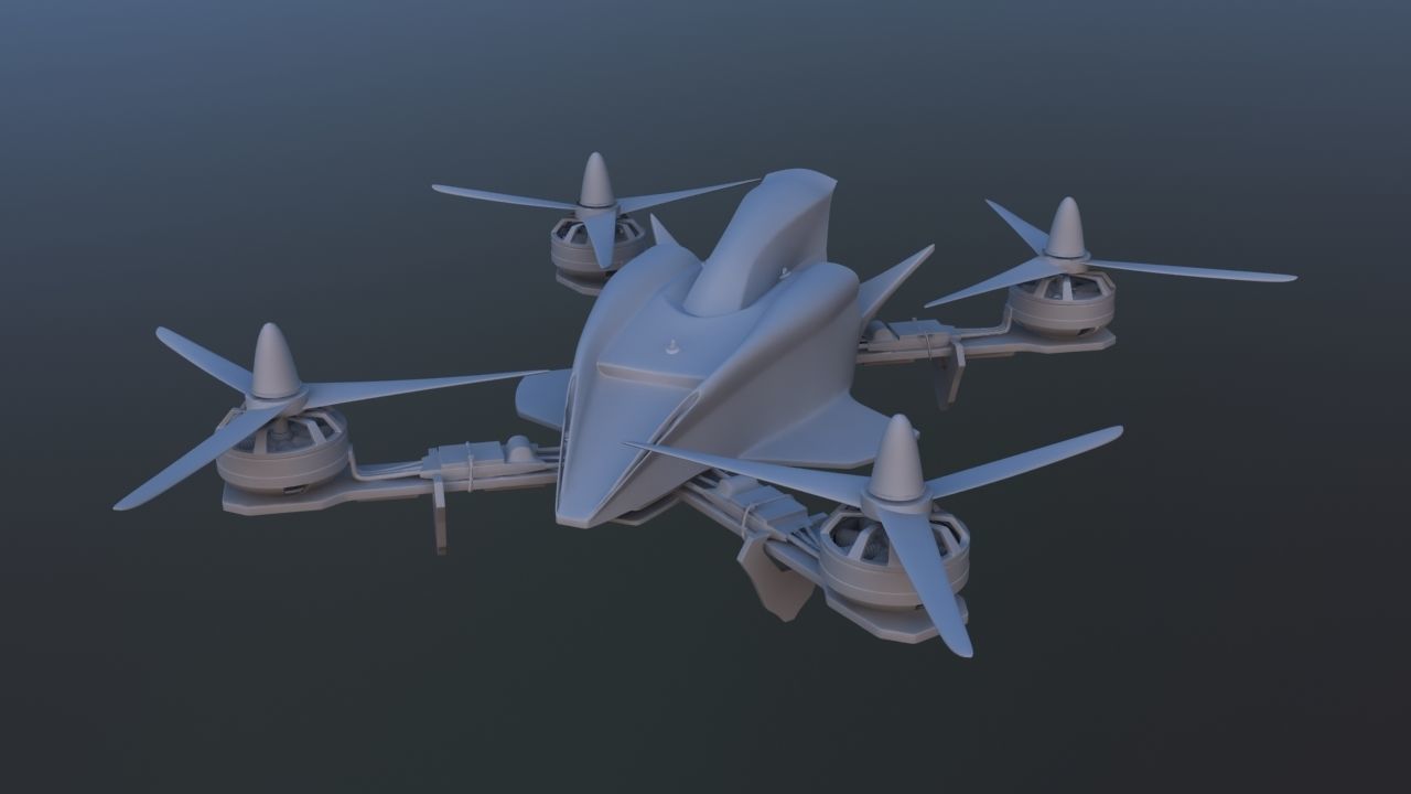 Remote control racing drone 3D model_5