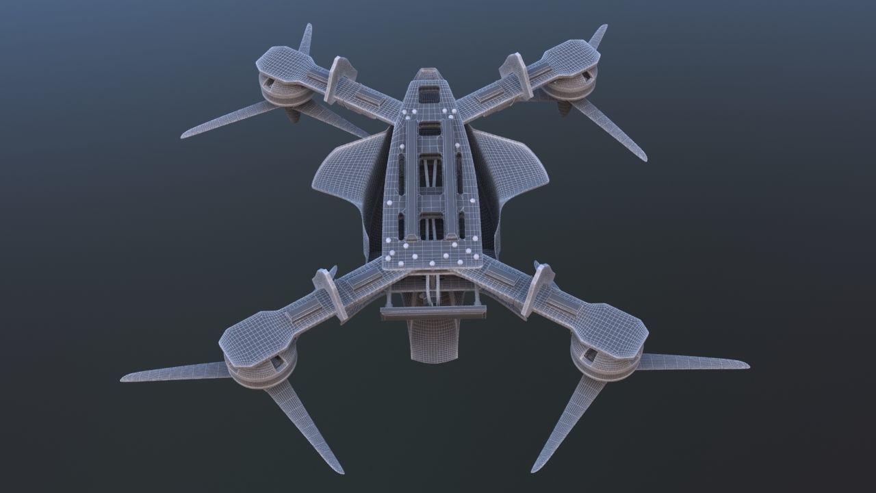 Remote control racing drone 3D model_12