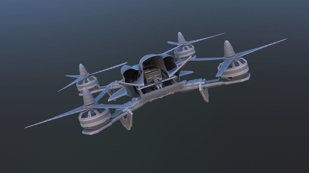 Remote control racing drone 3D model_8