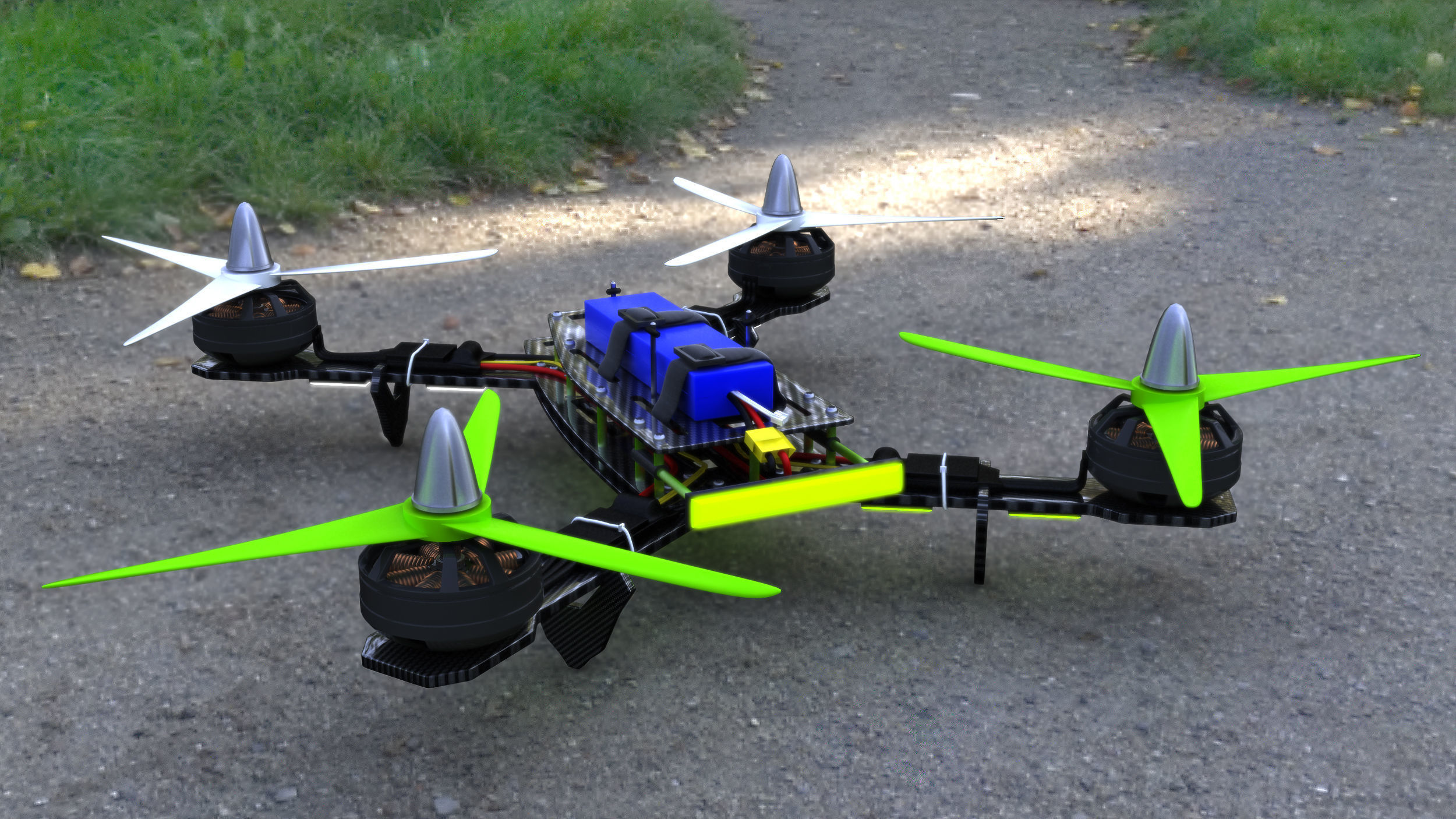 Remote control racing drone 3D model_2