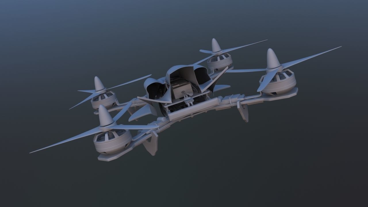 Remote control racing drone 3D model_7