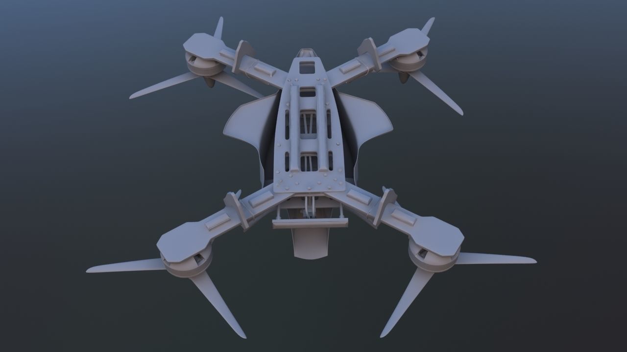 Remote control racing drone 3D model_9