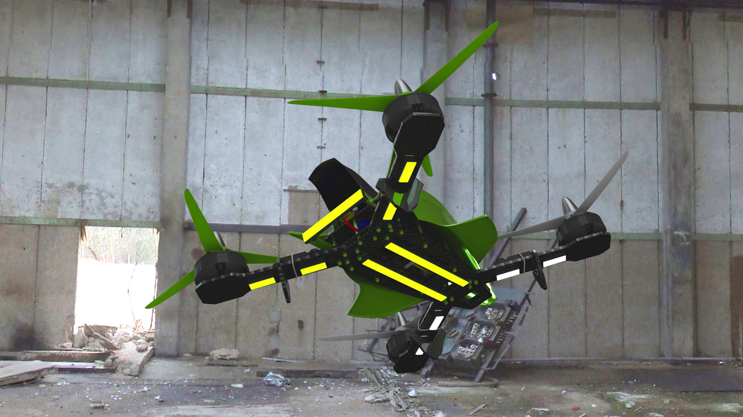 Remote control racing drone 3D model_4