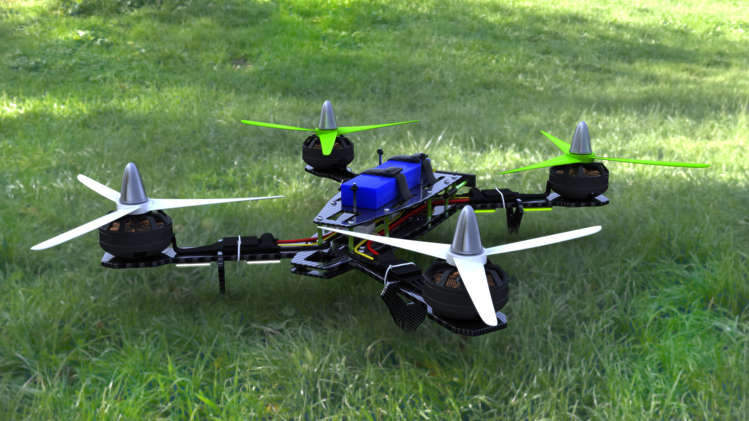 Remote control racing drone 3D model_1