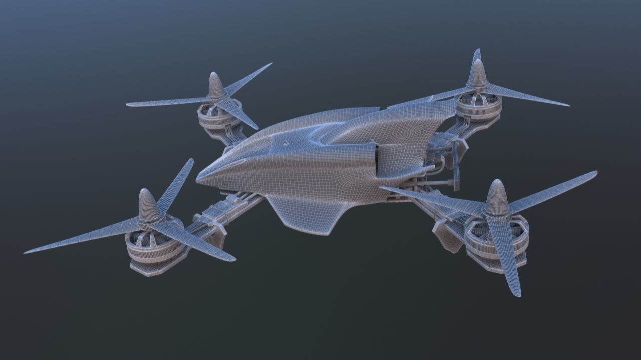 Remote control racing drone 3D model_11
