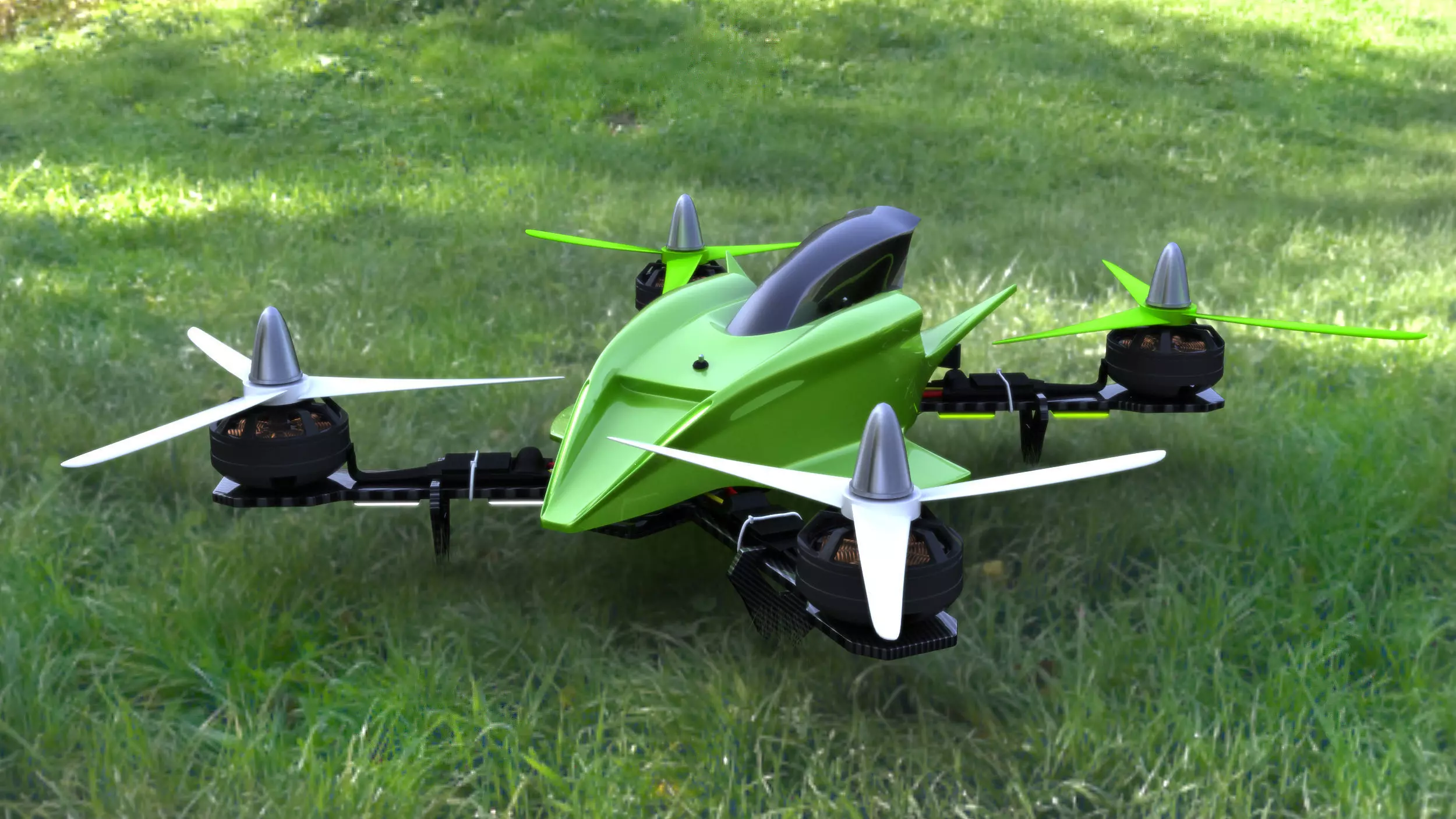 Remote control racing drone 3D model_0
