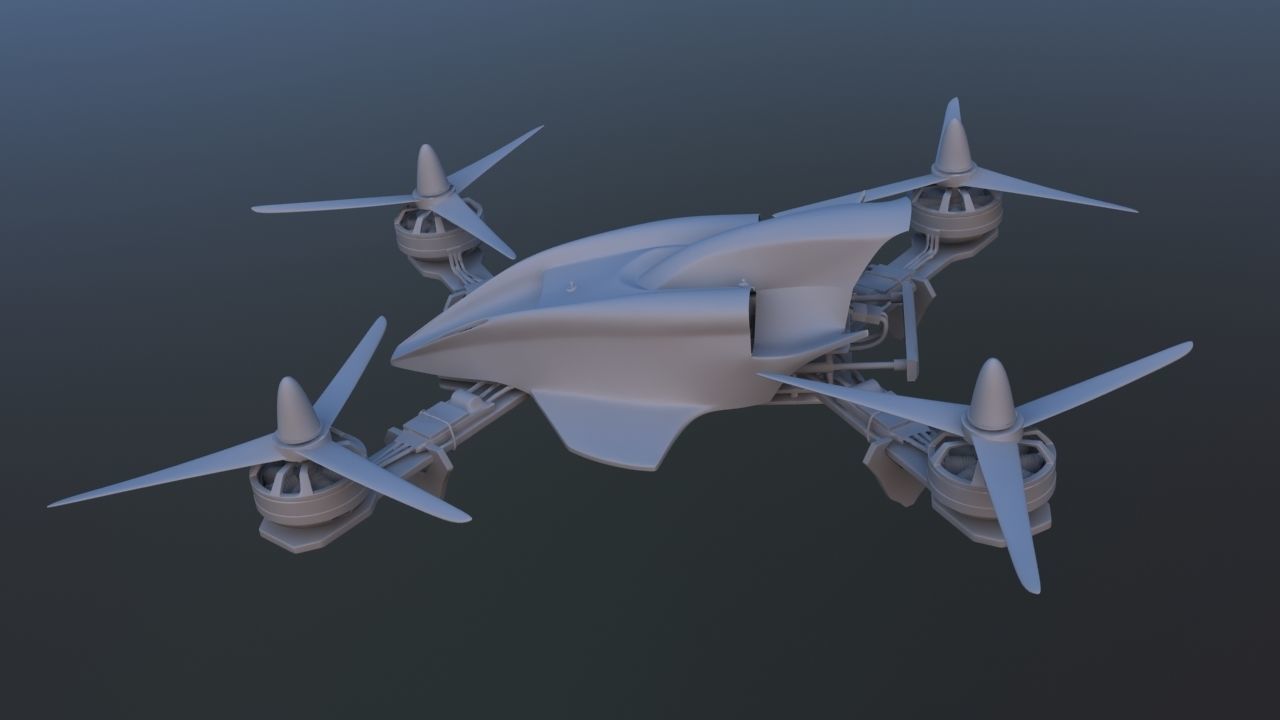 Remote control racing drone 3D model_6