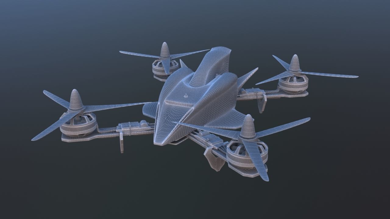 Remote control racing drone 3D model_10