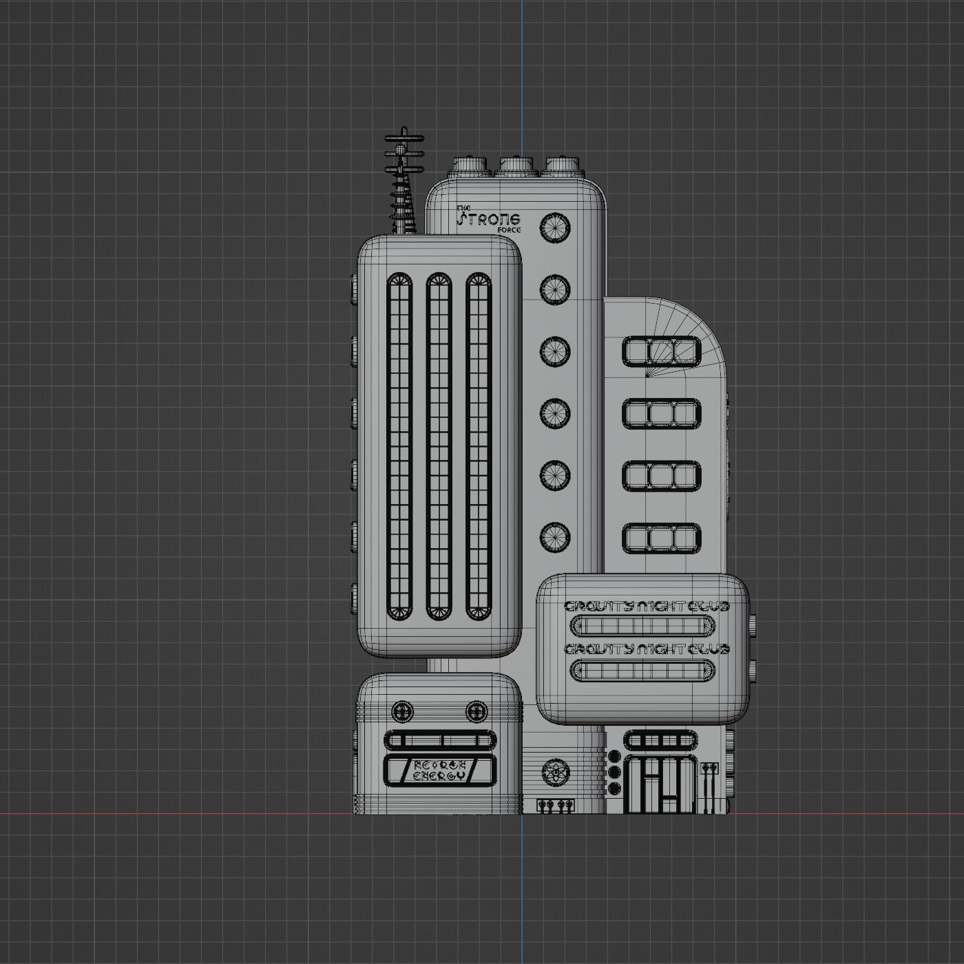 SCIFI ATOMPUNK BUILDING 04 Low-poly 3D model_12