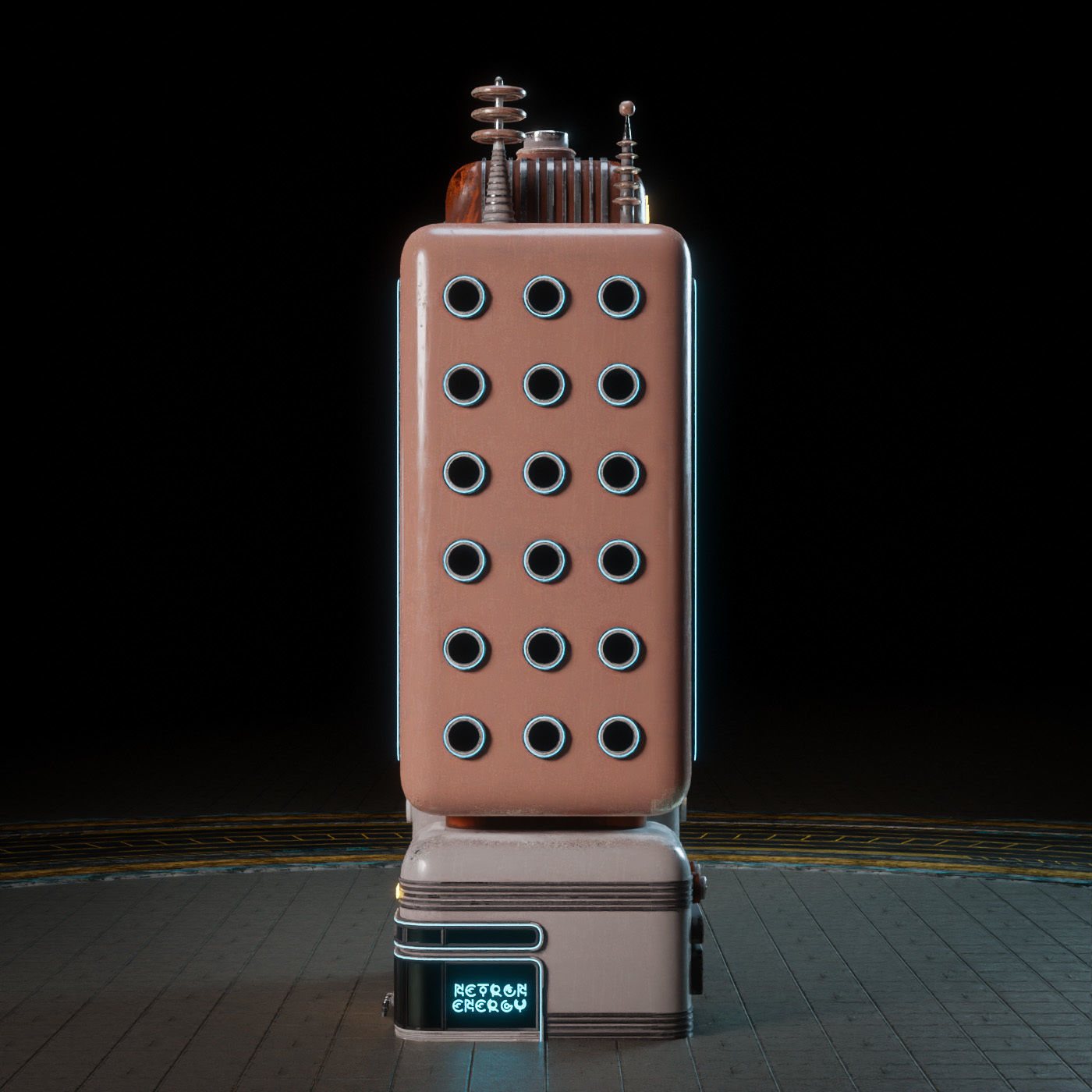 SCIFI ATOMPUNK BUILDING 04 Low-poly 3D model_8