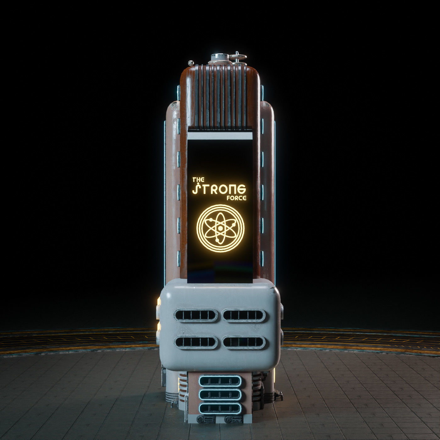 SCIFI ATOMPUNK BUILDING 04 Low-poly 3D model_4