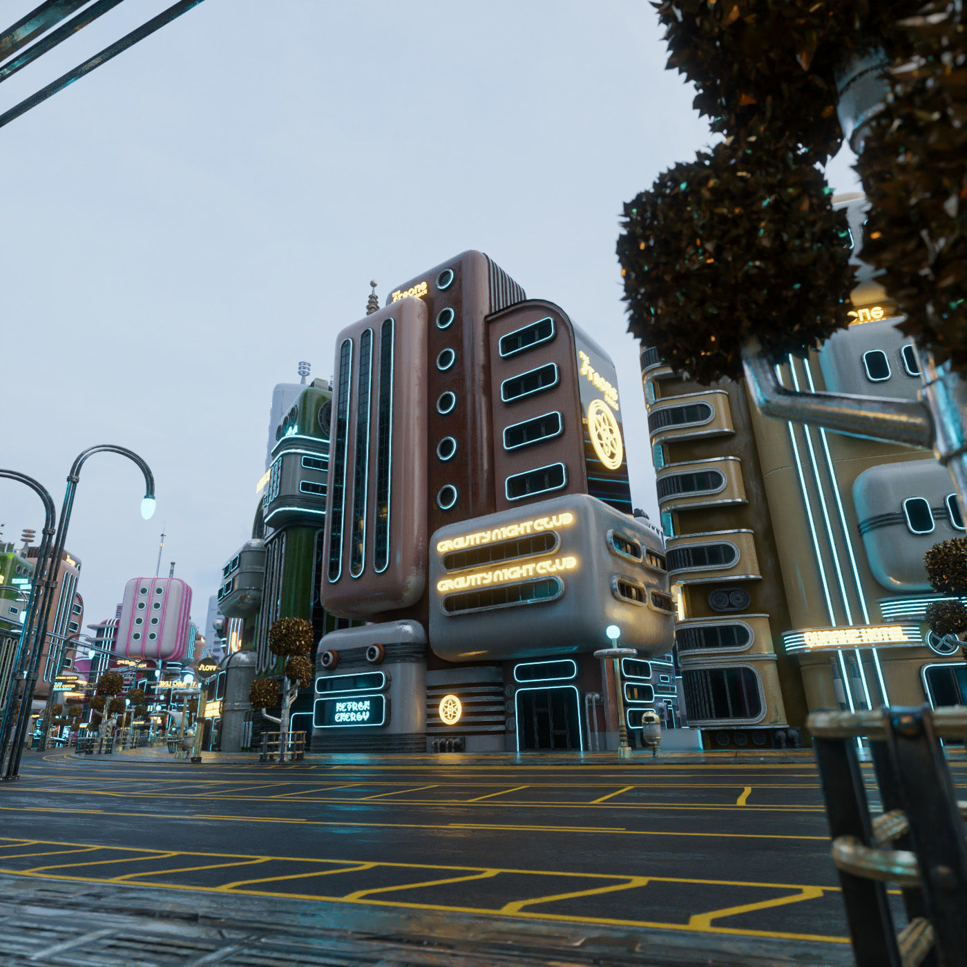 SCIFI ATOMPUNK BUILDING 04 Low-poly 3D model_1