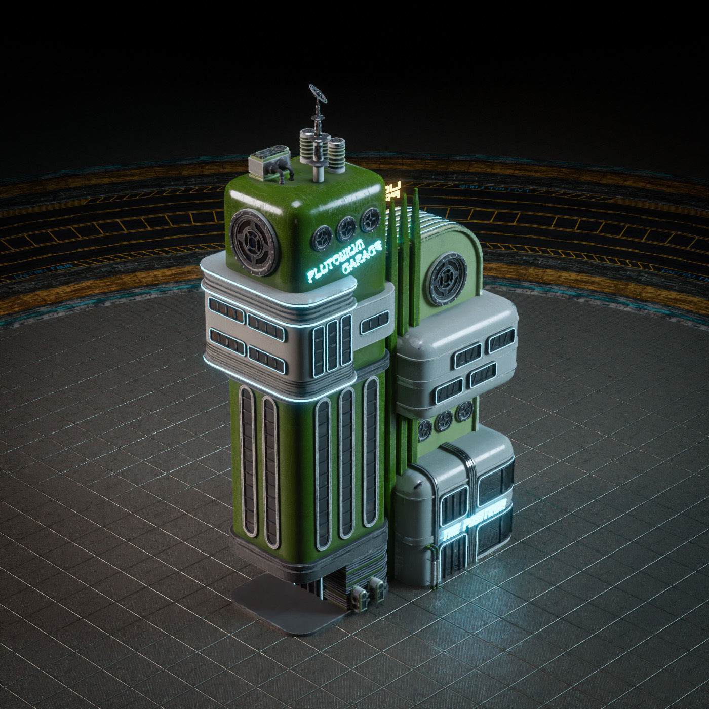 SCIFI ATOMPUNK BUILDING 05 Low-poly 3D model_10