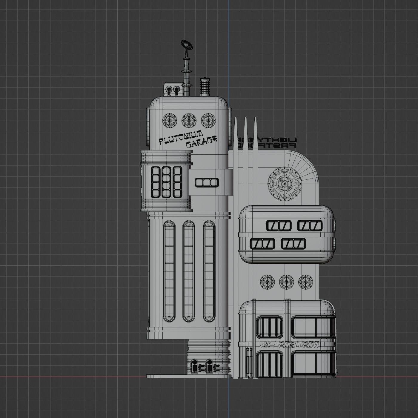 SCIFI ATOMPUNK BUILDING 05 Low-poly 3D model_12