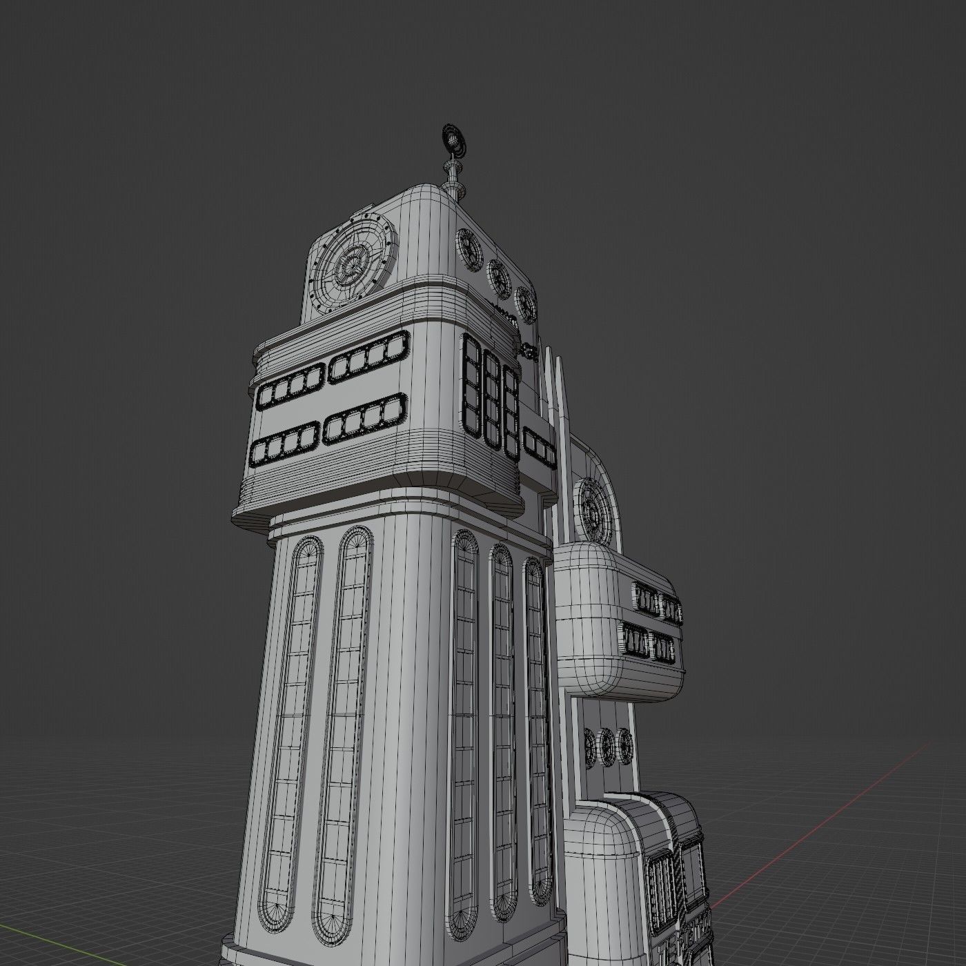 SCIFI ATOMPUNK BUILDING 05 Low-poly 3D model_13