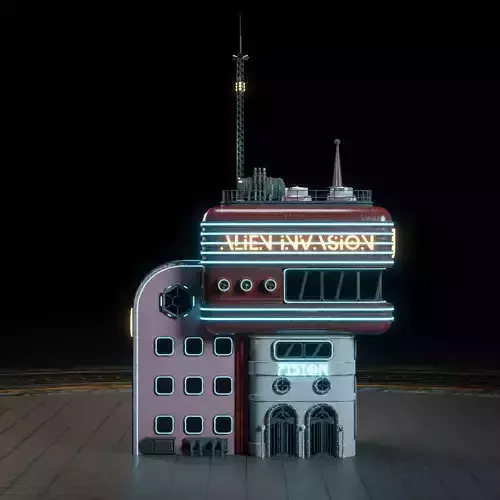 SCIFI ATOMPUNK BUILDING 06 Low-poly 3D model