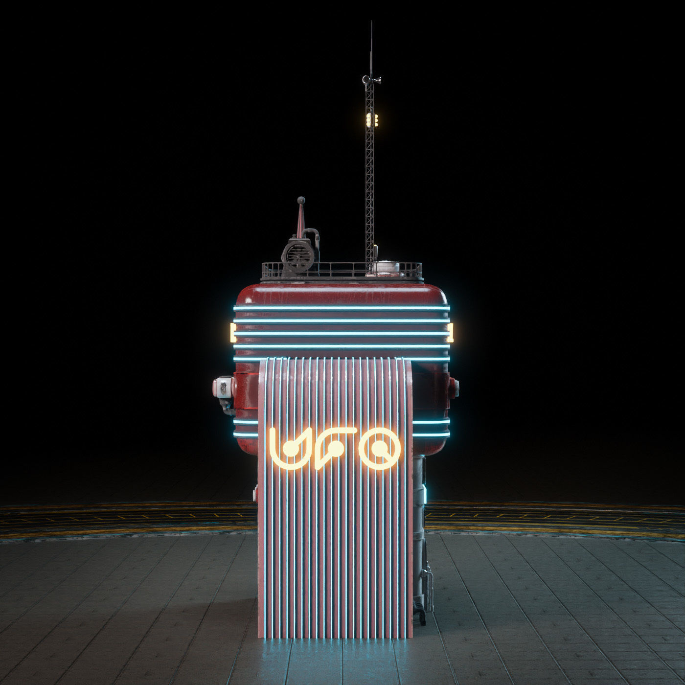 SCIFI ATOMPUNK BUILDING 06 Low-poly 3D model_8