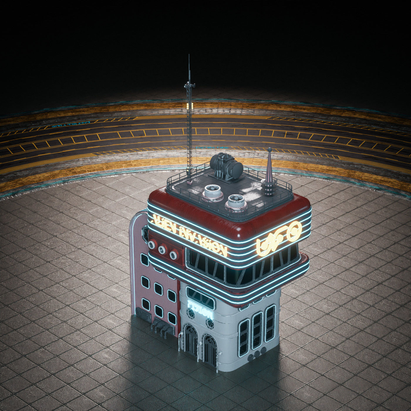 SCIFI ATOMPUNK BUILDING 06 Low-poly 3D model_11