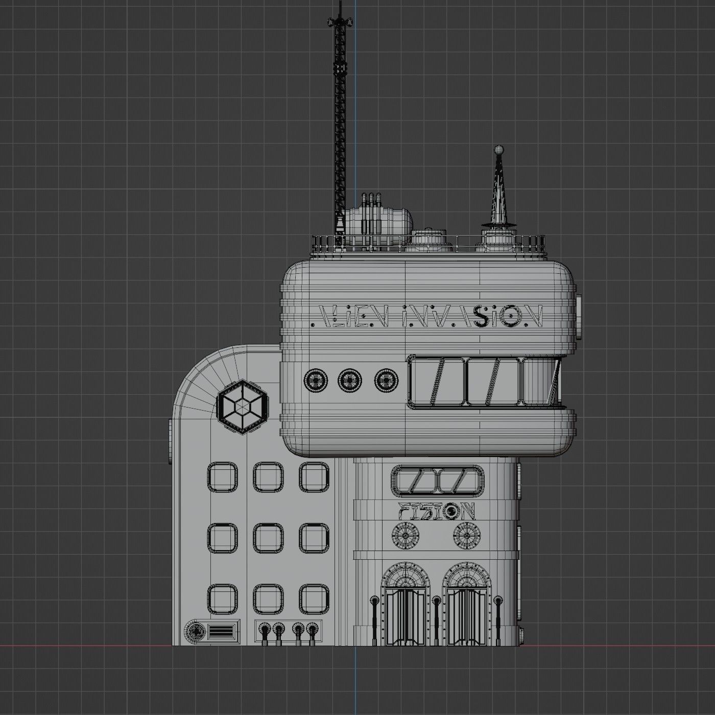 SCIFI ATOMPUNK BUILDING 06 Low-poly 3D model_12