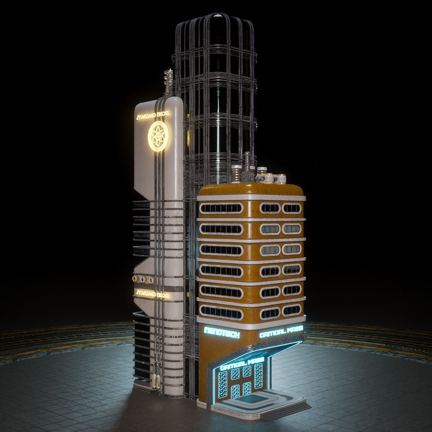 SCIFI ATOMPUNK BUILDING 07 Low-poly 3D model_7