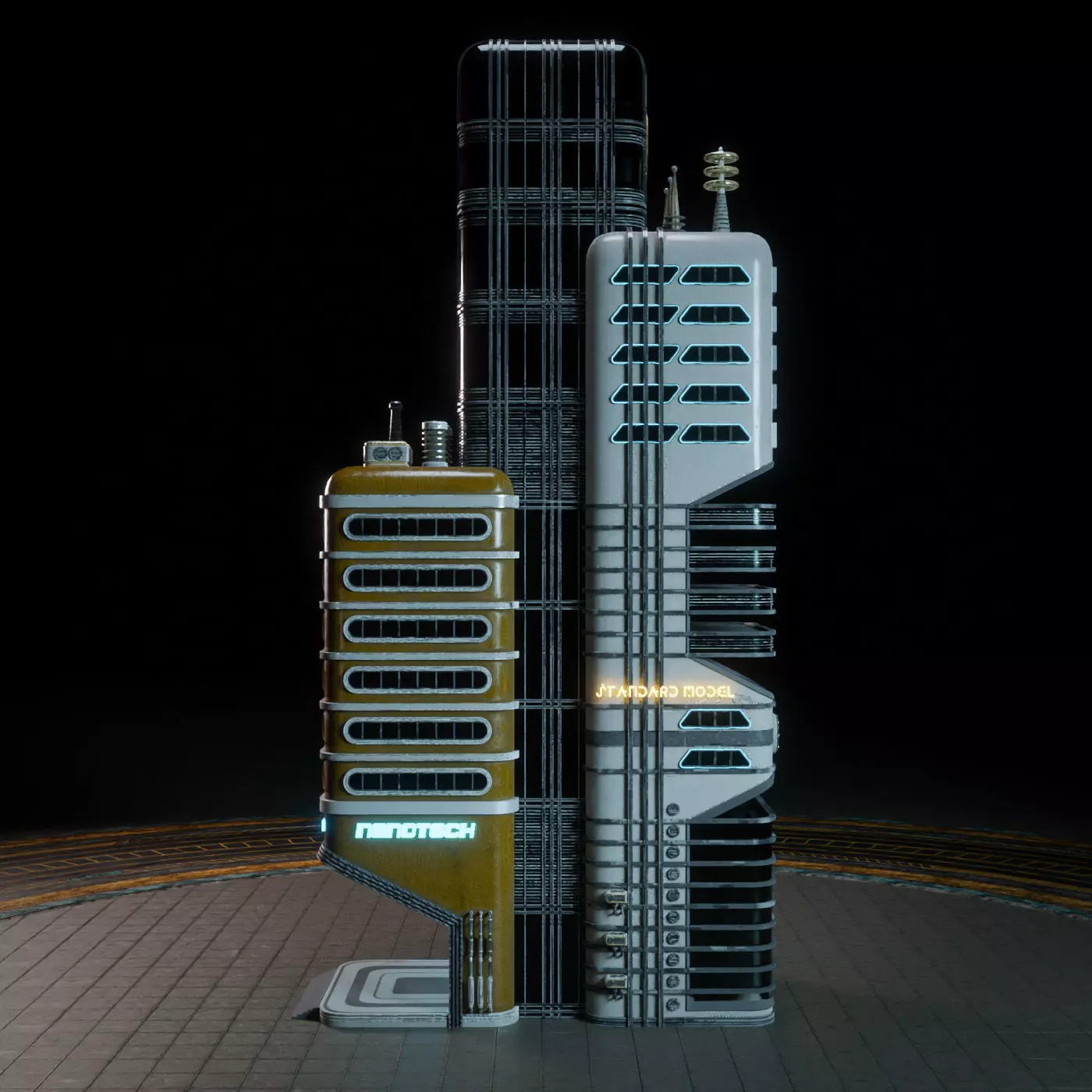 SCIFI ATOMPUNK BUILDING 07 Low-poly 3D model_0