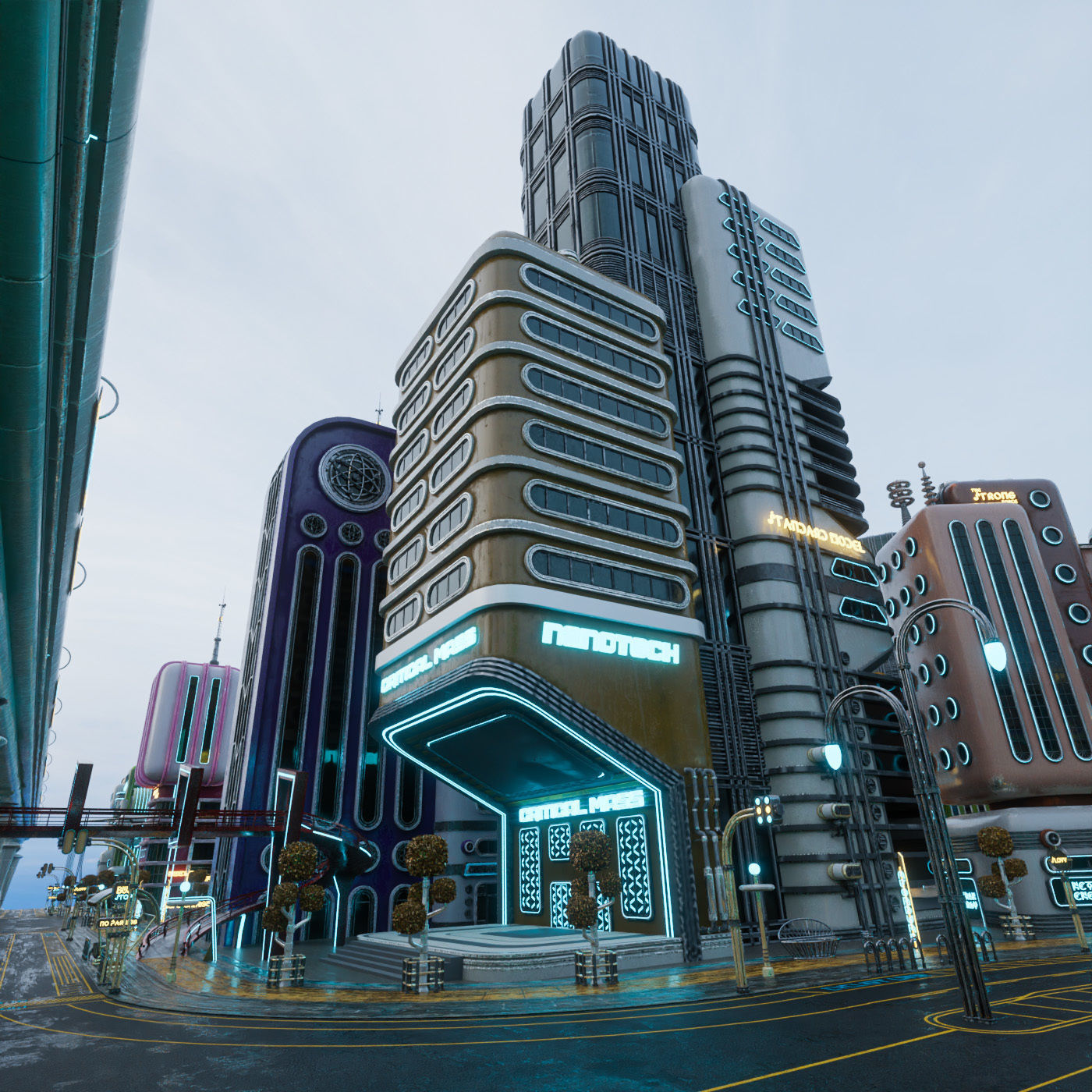 SCIFI ATOMPUNK BUILDING 07 Low-poly 3D model_1